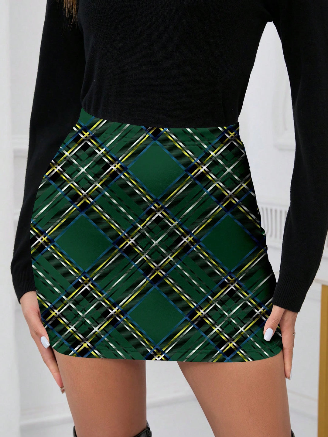 Fustă mini SHEIN, verde