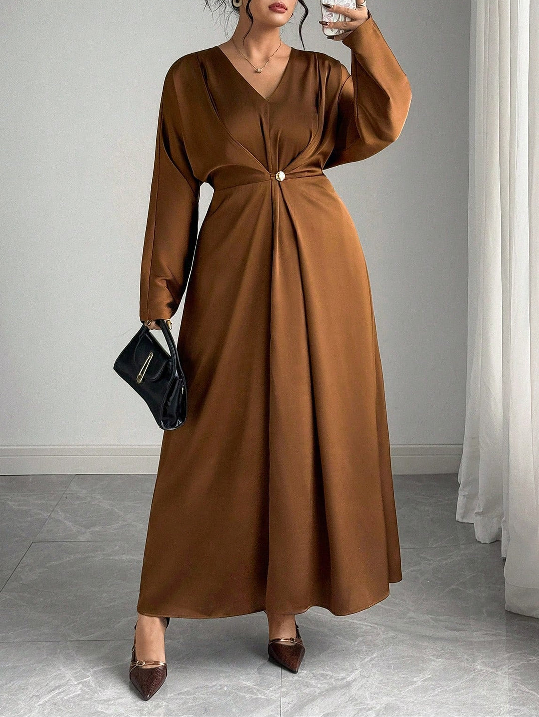 SHEIN Medium Brown Dress