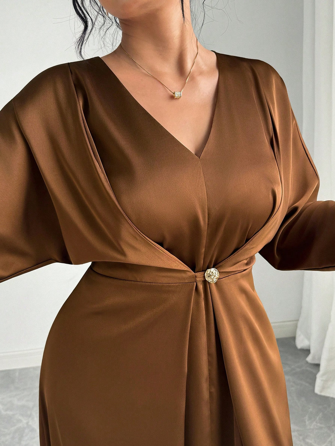 SHEIN Medium Brown Dress