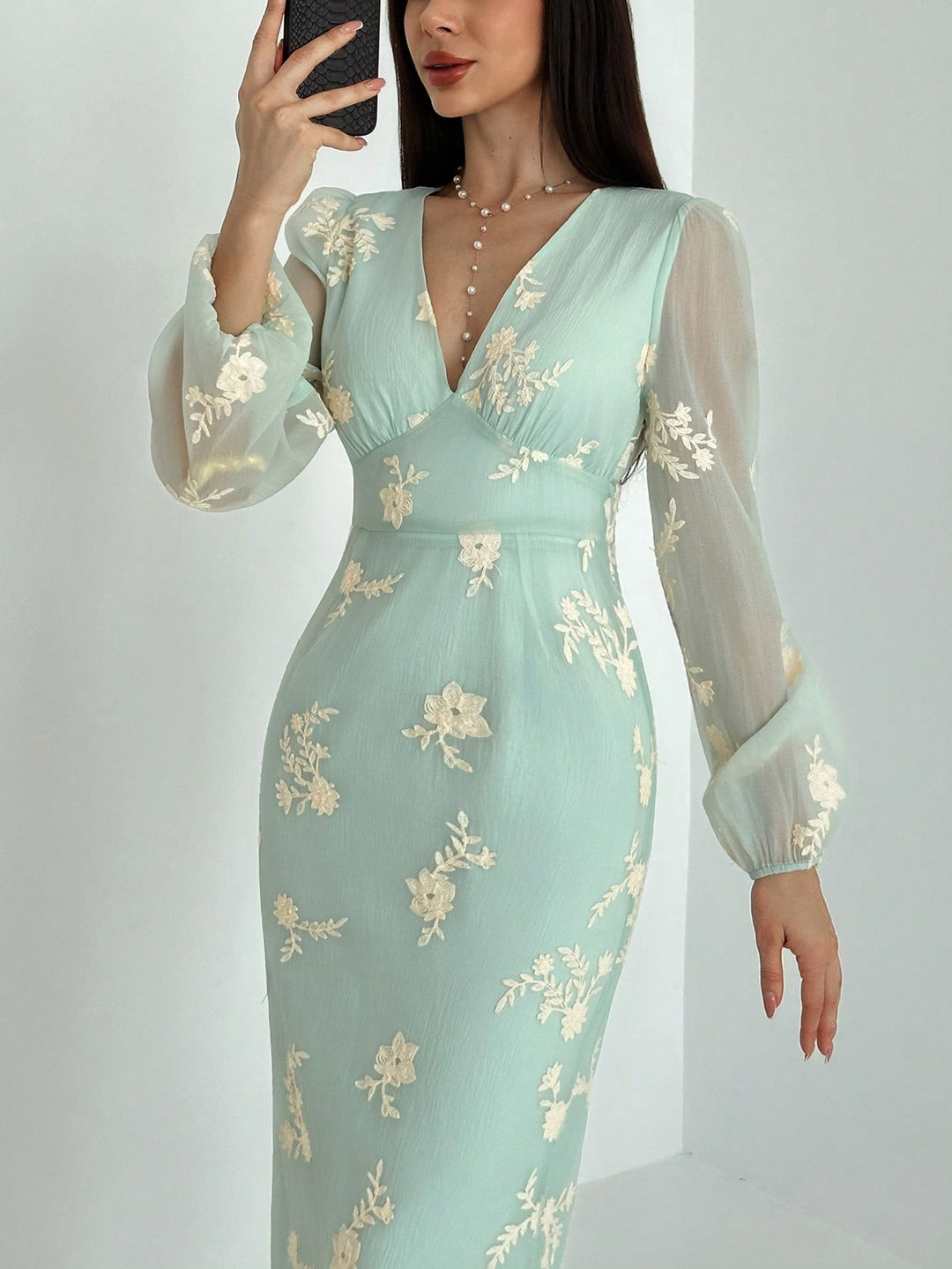Rochie maxi SHEIN, bej