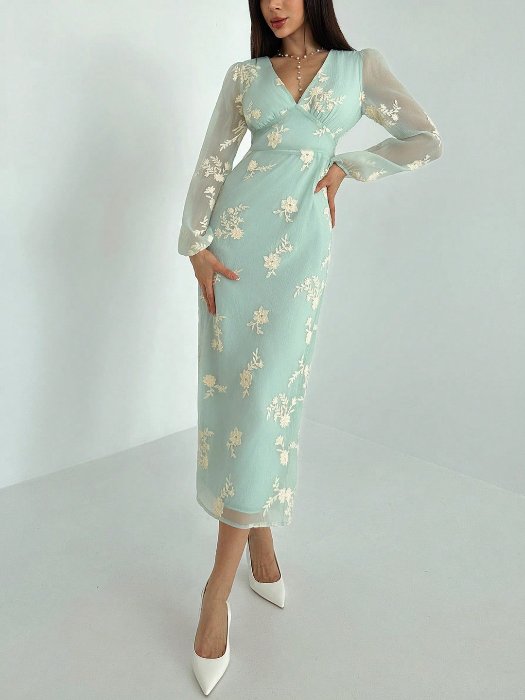 Rochie maxi SHEIN, bej