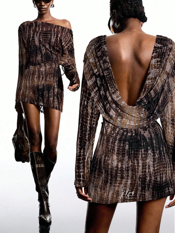 Rochie mini SHEIN, maro