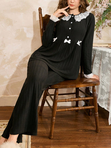 Compleu pijamale SHEIN, negru