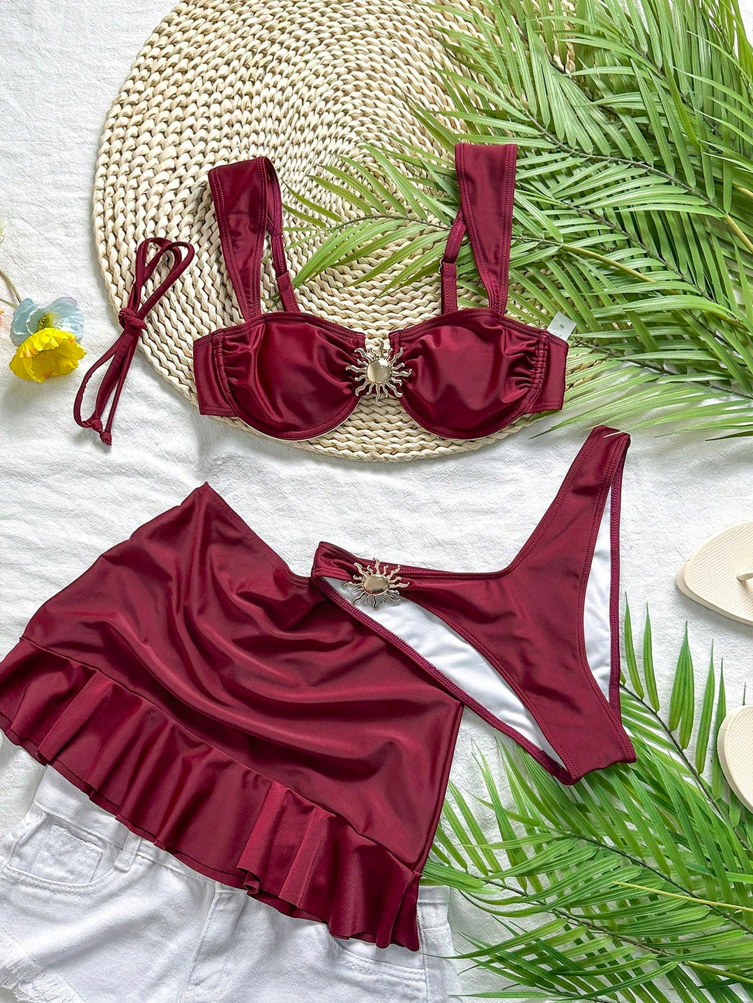 Set bikini SHEIN, roșu