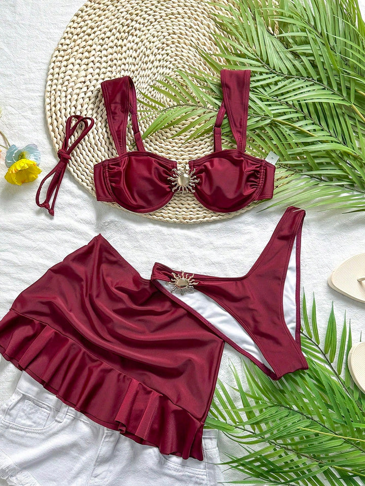 Set bikini SHEIN, roșu