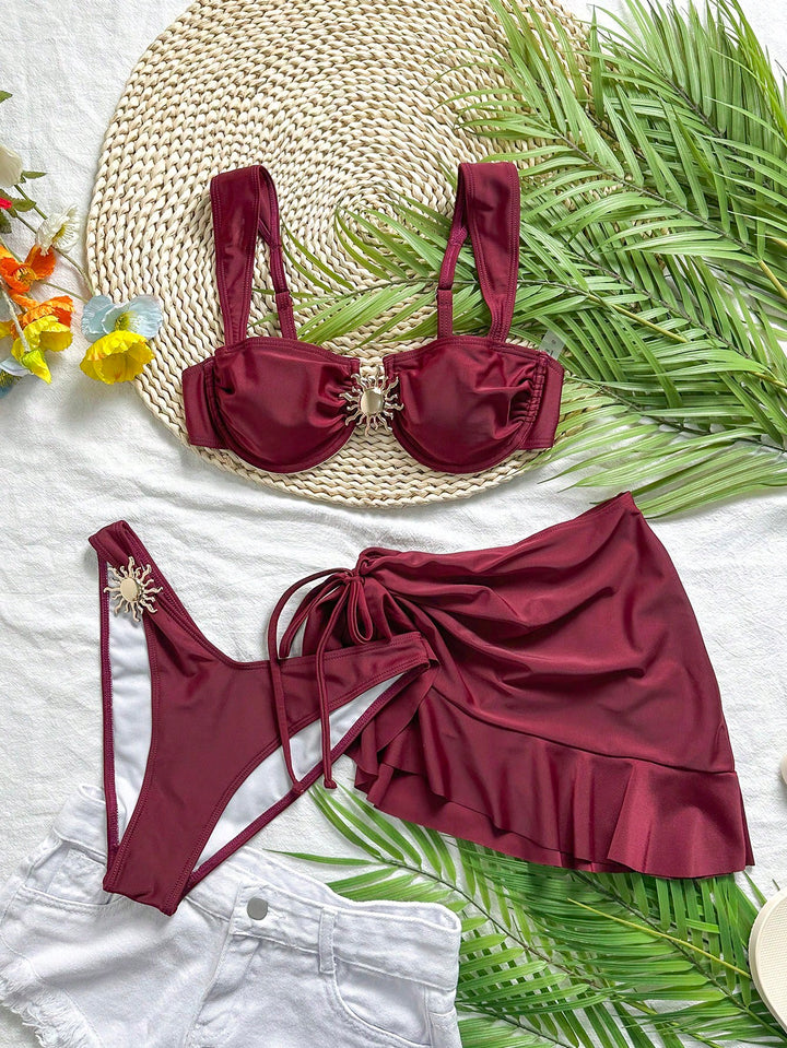 Set bikini SHEIN, roșu