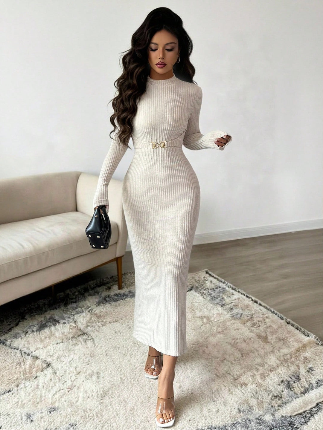 Rochie midi SHEIN, portocaliu