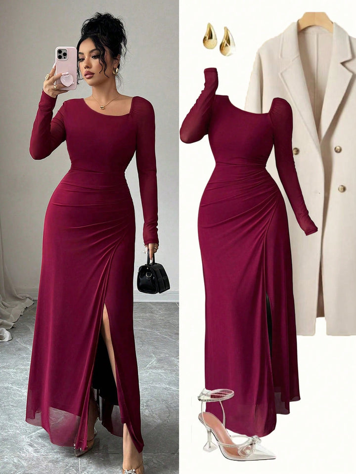 Rochie midi SHEIN, vișiniu