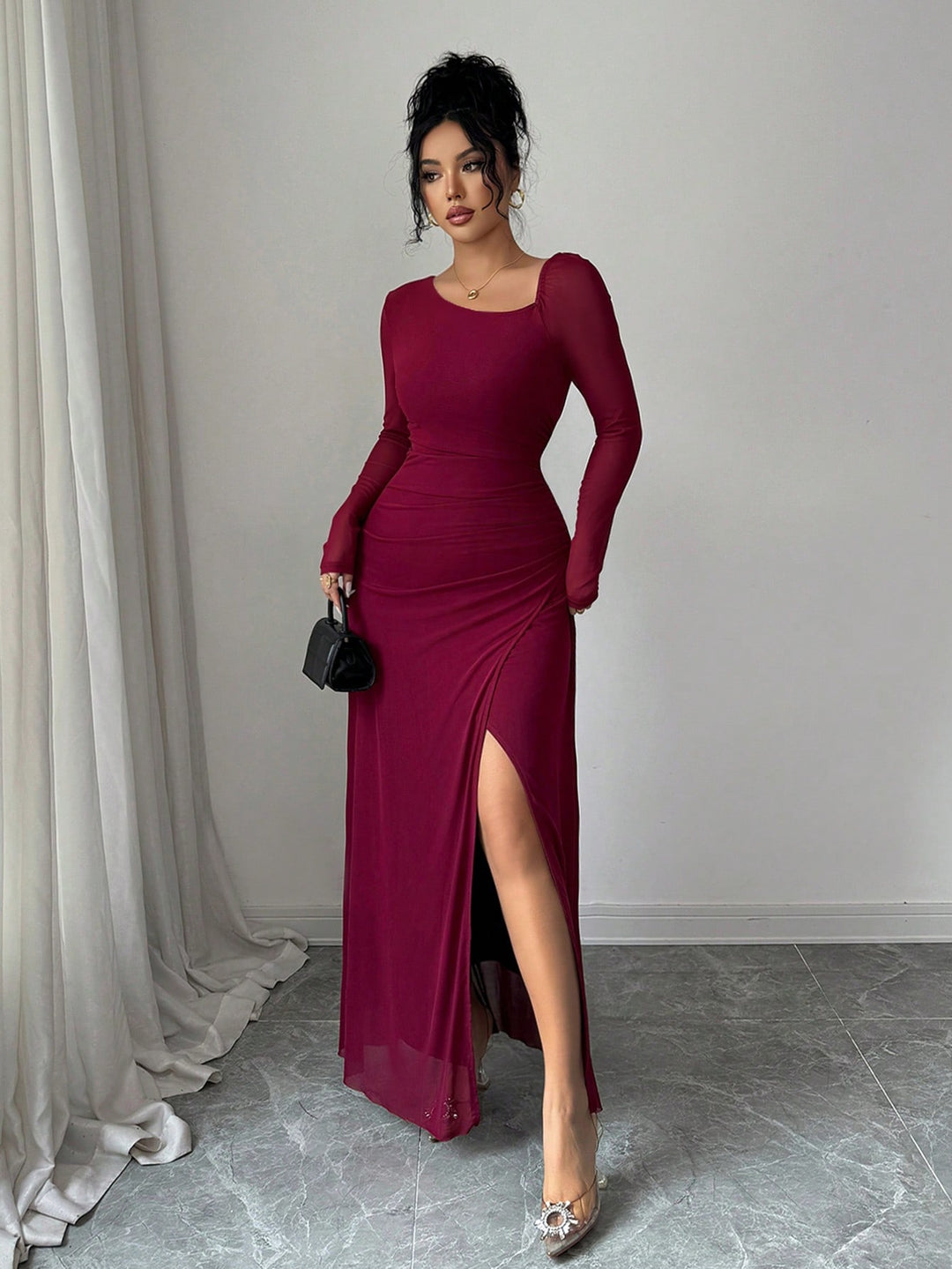 Rochie midi SHEIN, vișiniu