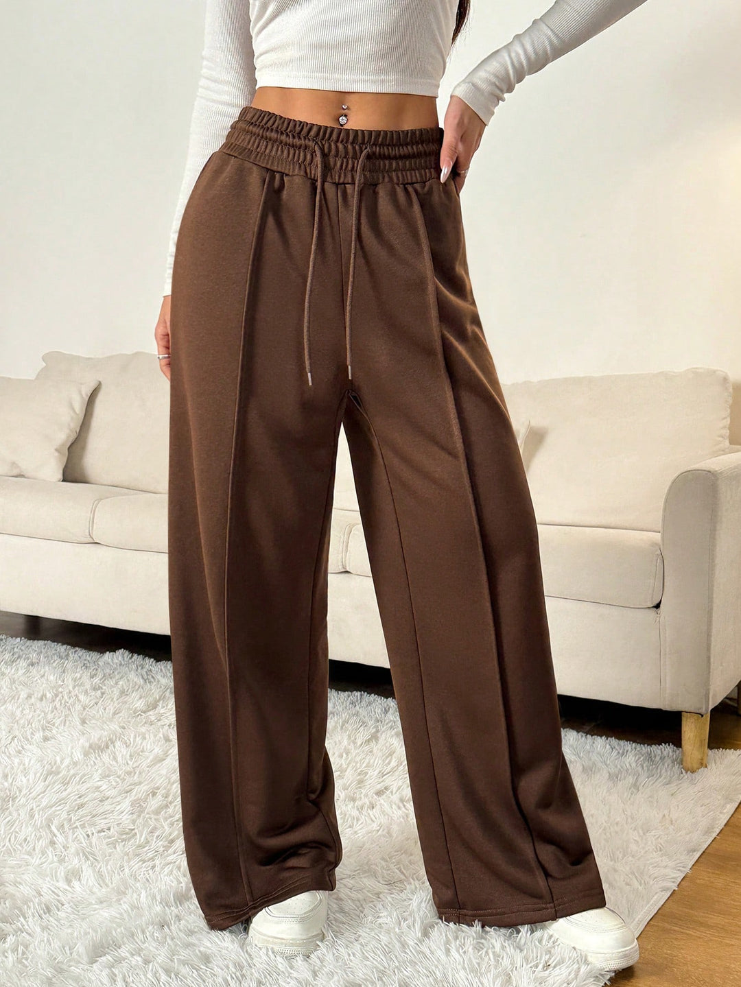 Pantaloni SHEIN, maro