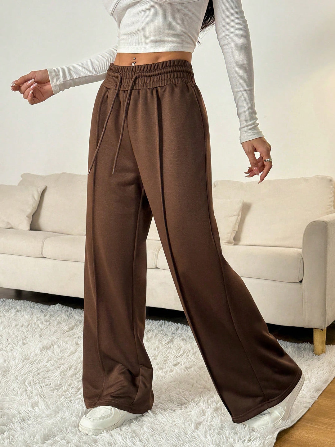 Pantaloni SHEIN, maro
