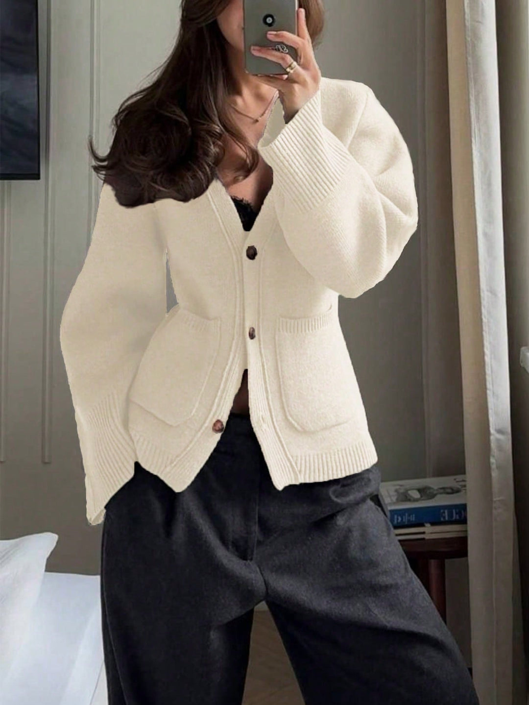Cardigan SHEIN, alb