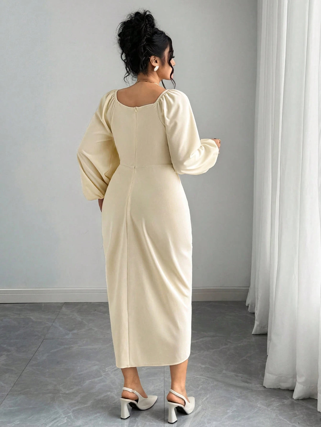 Rochie maxi SHEIN, crem