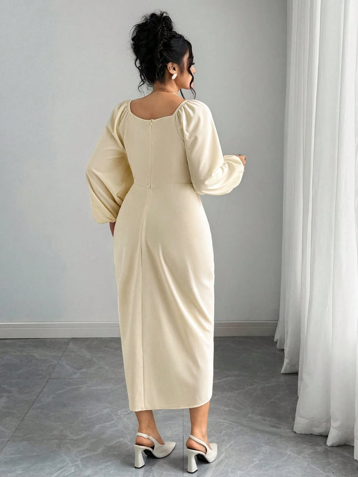 Rochie maxi SHEIN, crem