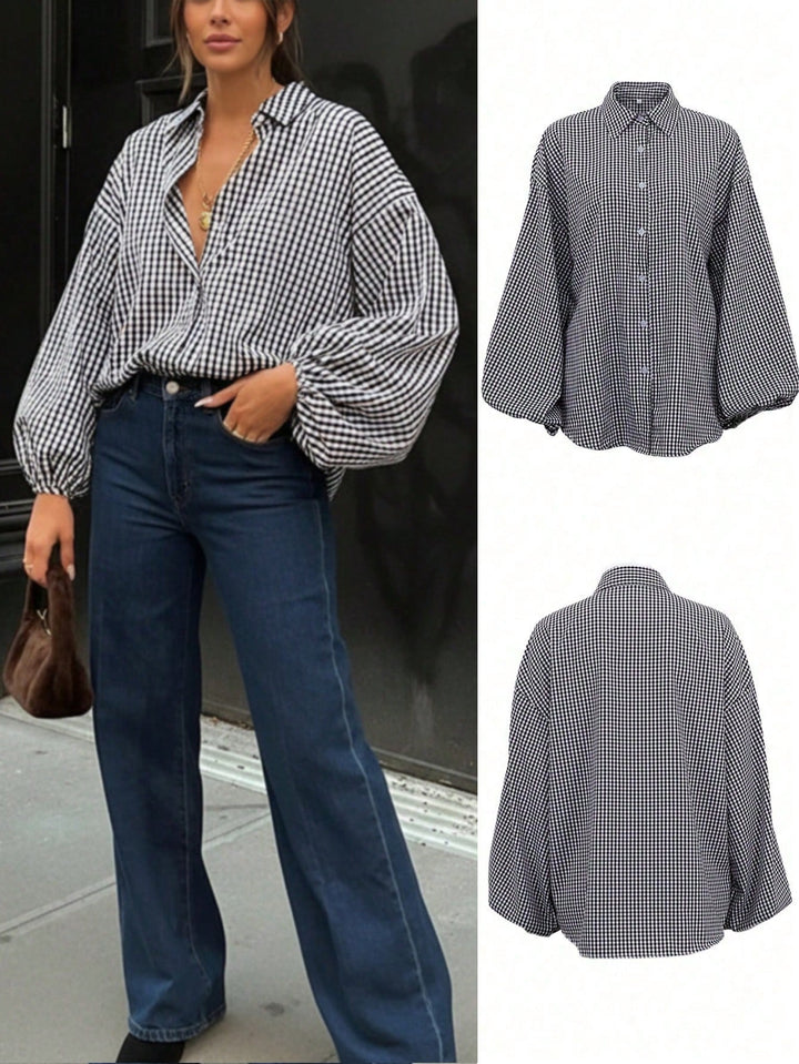 Cămașă vintage SHEIN, negru