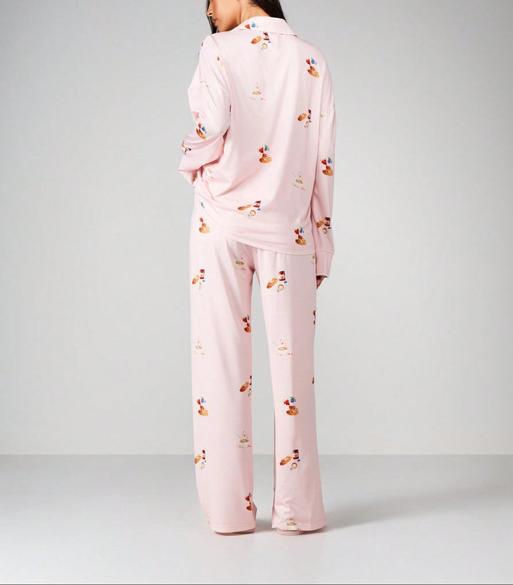 Compleu pijamale SHEIN, roz