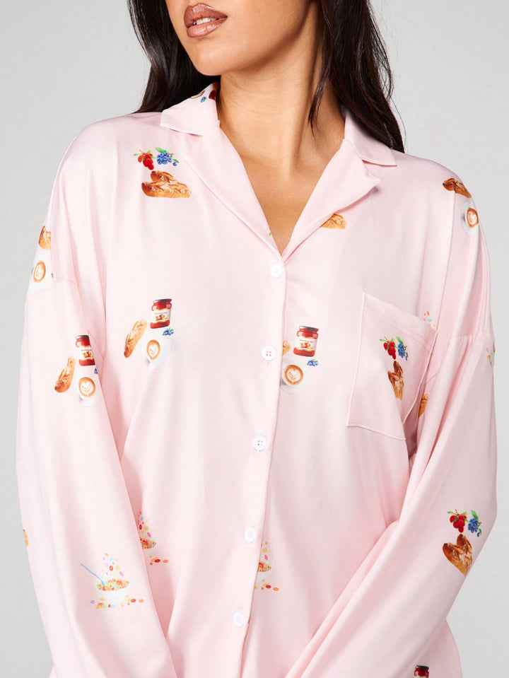 Compleu pijamale SHEIN, roz
