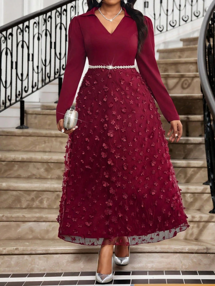 SHEIN bordó maxi ruha