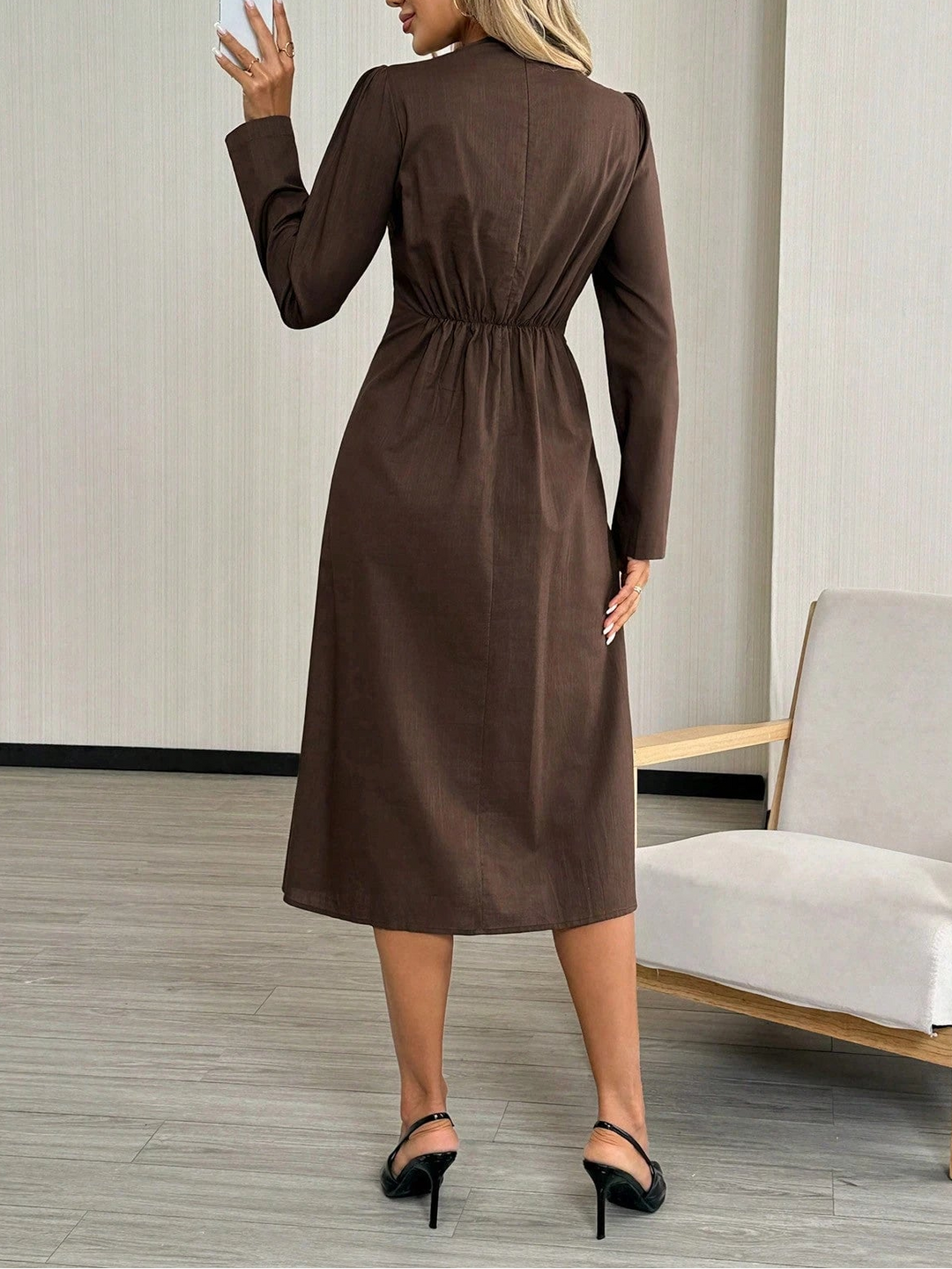 Rochie midi SHEIN, maro