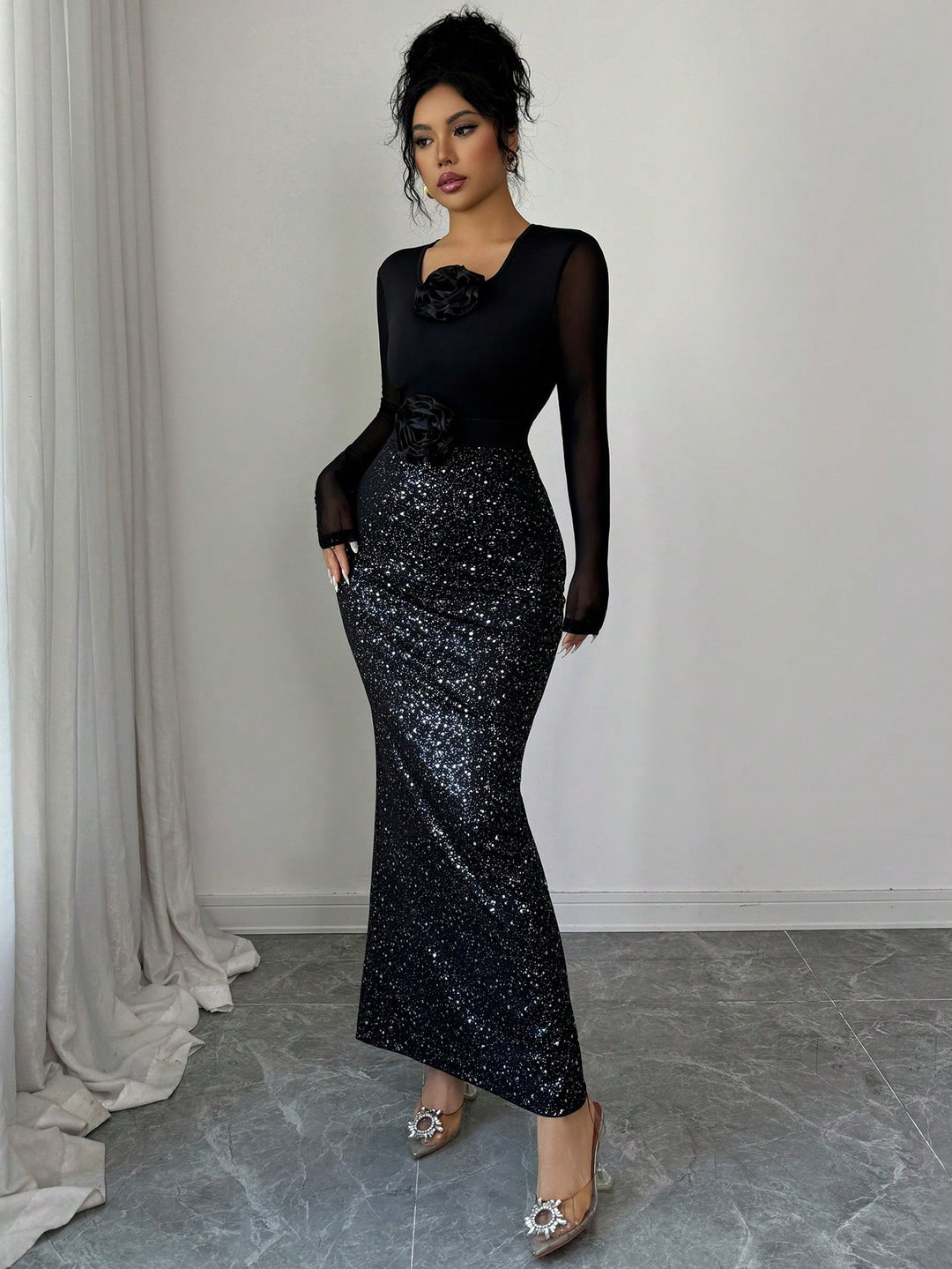 Rochie maxi SHEIN, negru
