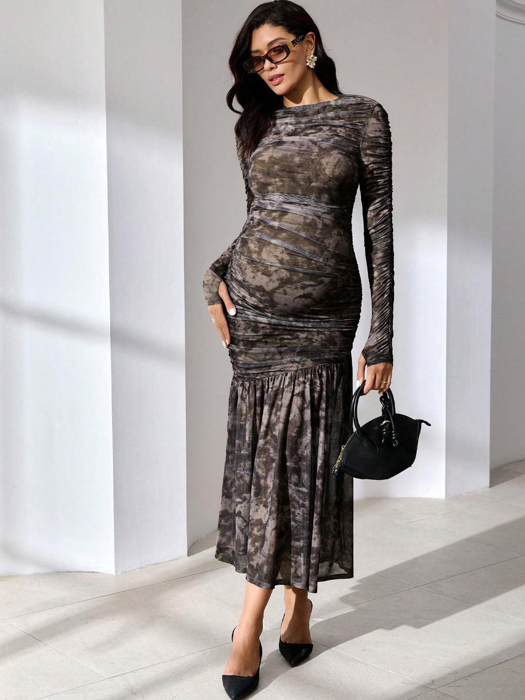 Rochie maxi SHEIN, maro