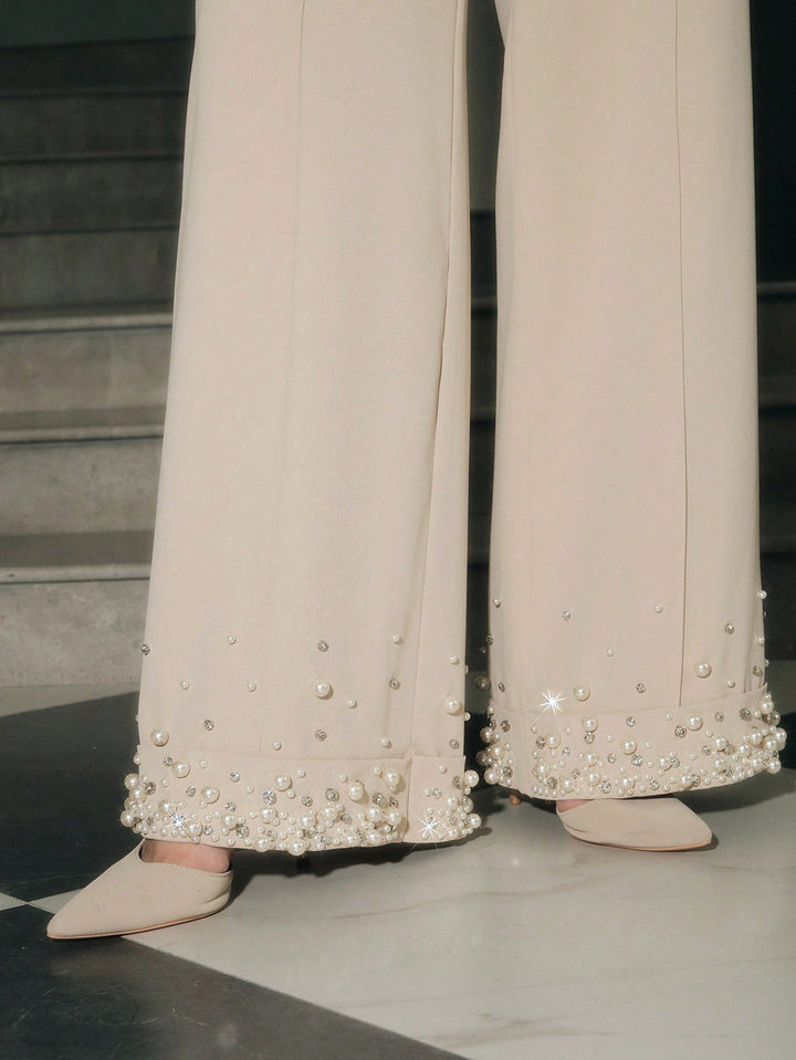 Pantaloni Anewsta by Shein, bej