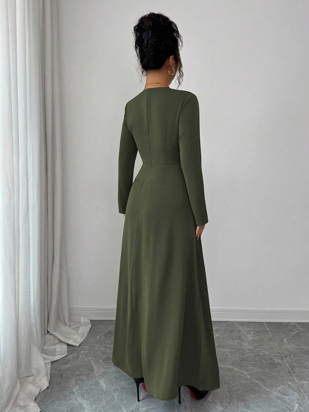 Rochie maxi SHEIN, kaki