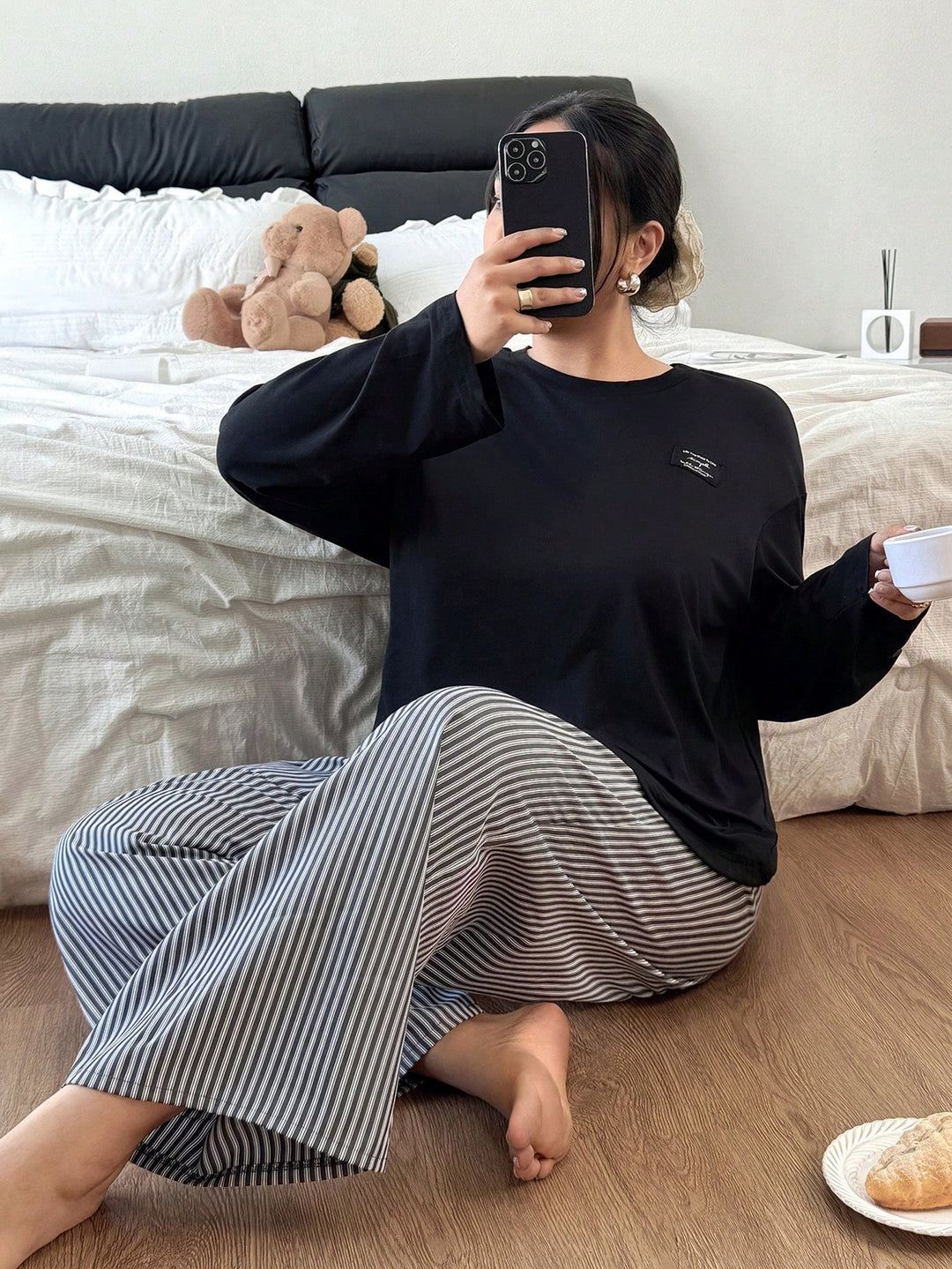 Set pijamale SHEIN, negru