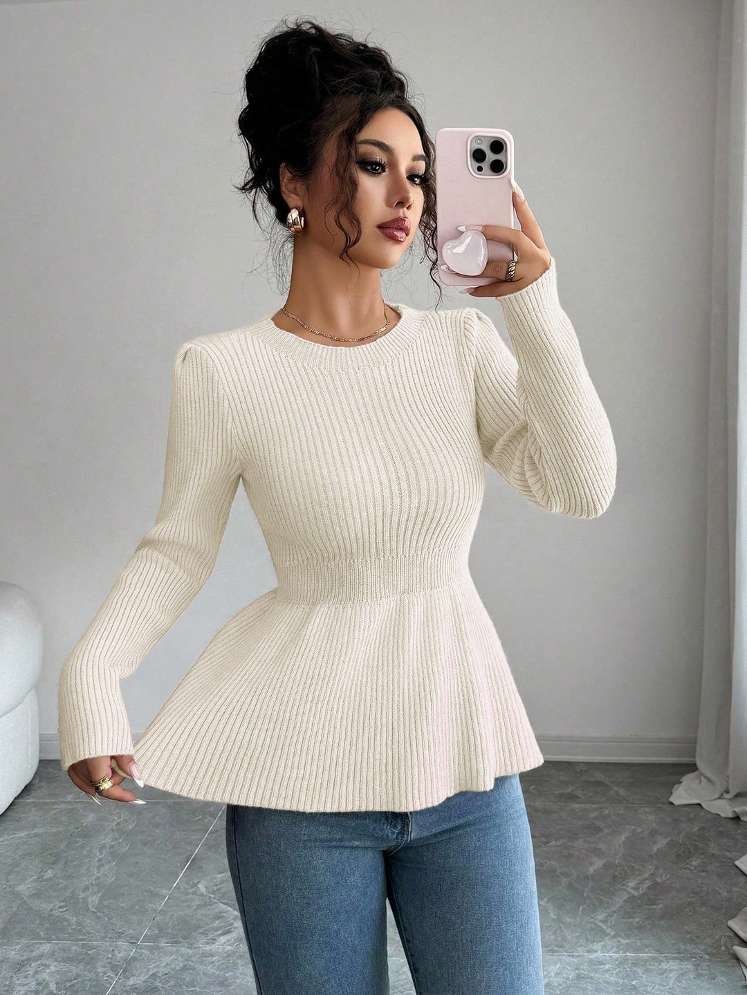 Pulover SHEIN, crem