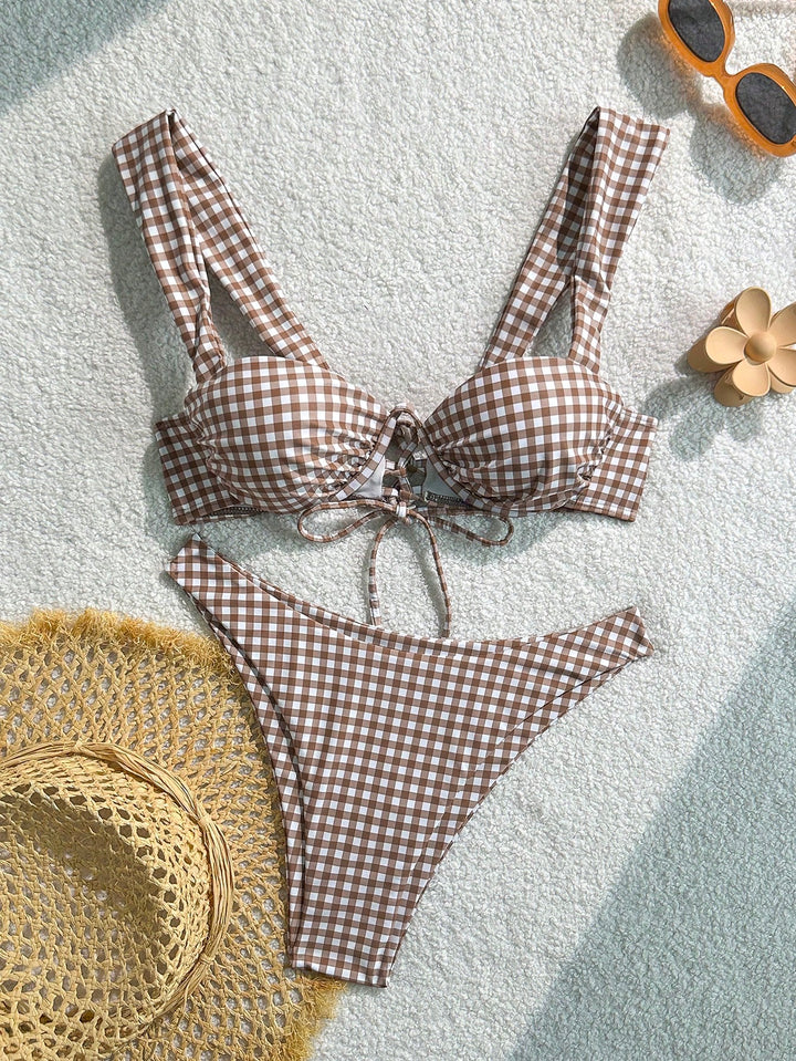 Costum de baie SHEIN, maro