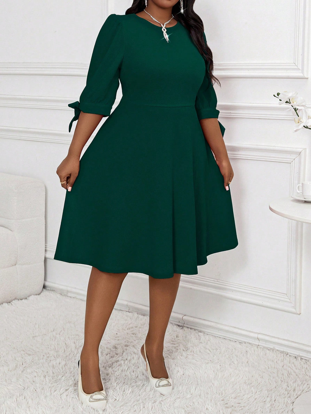 Rochie midi SHEIN, verde