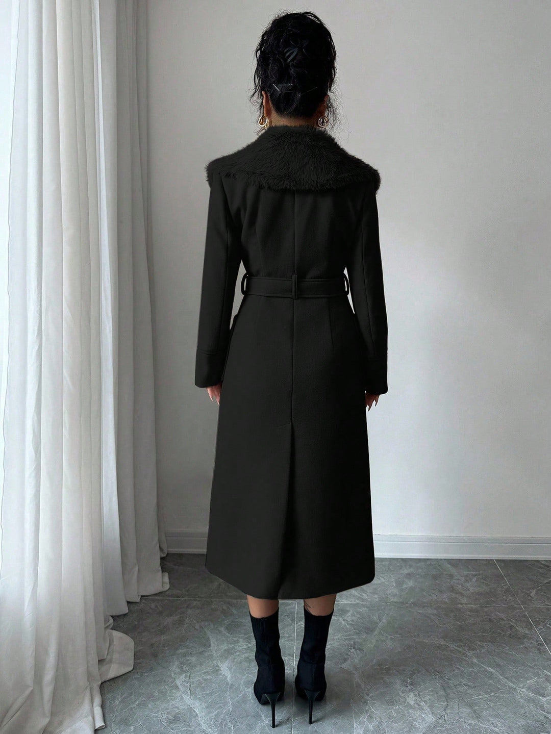 Palton lung SHEIN, negru