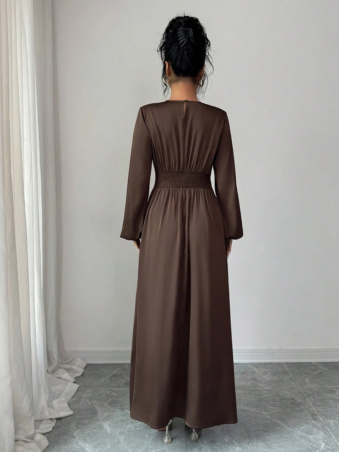Shein maxi ruha, barna