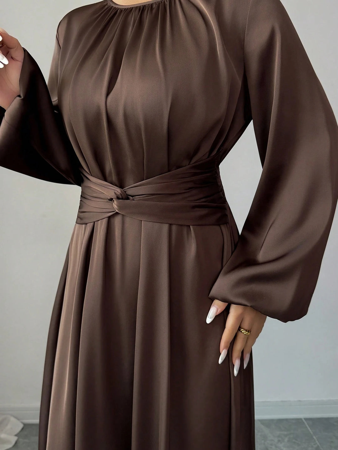 Shein maxi ruha, barna