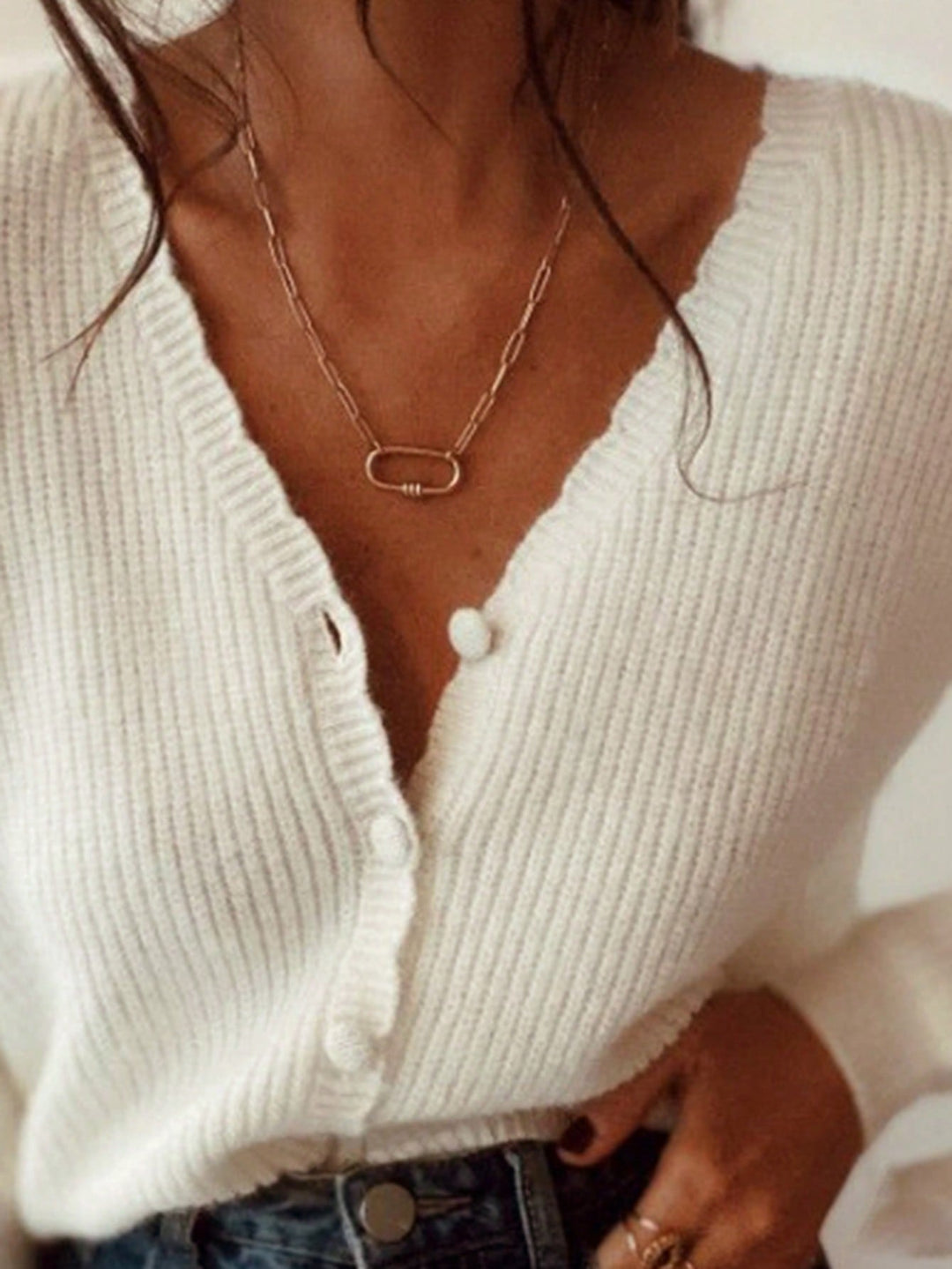 Cardigan SHEIN, alb