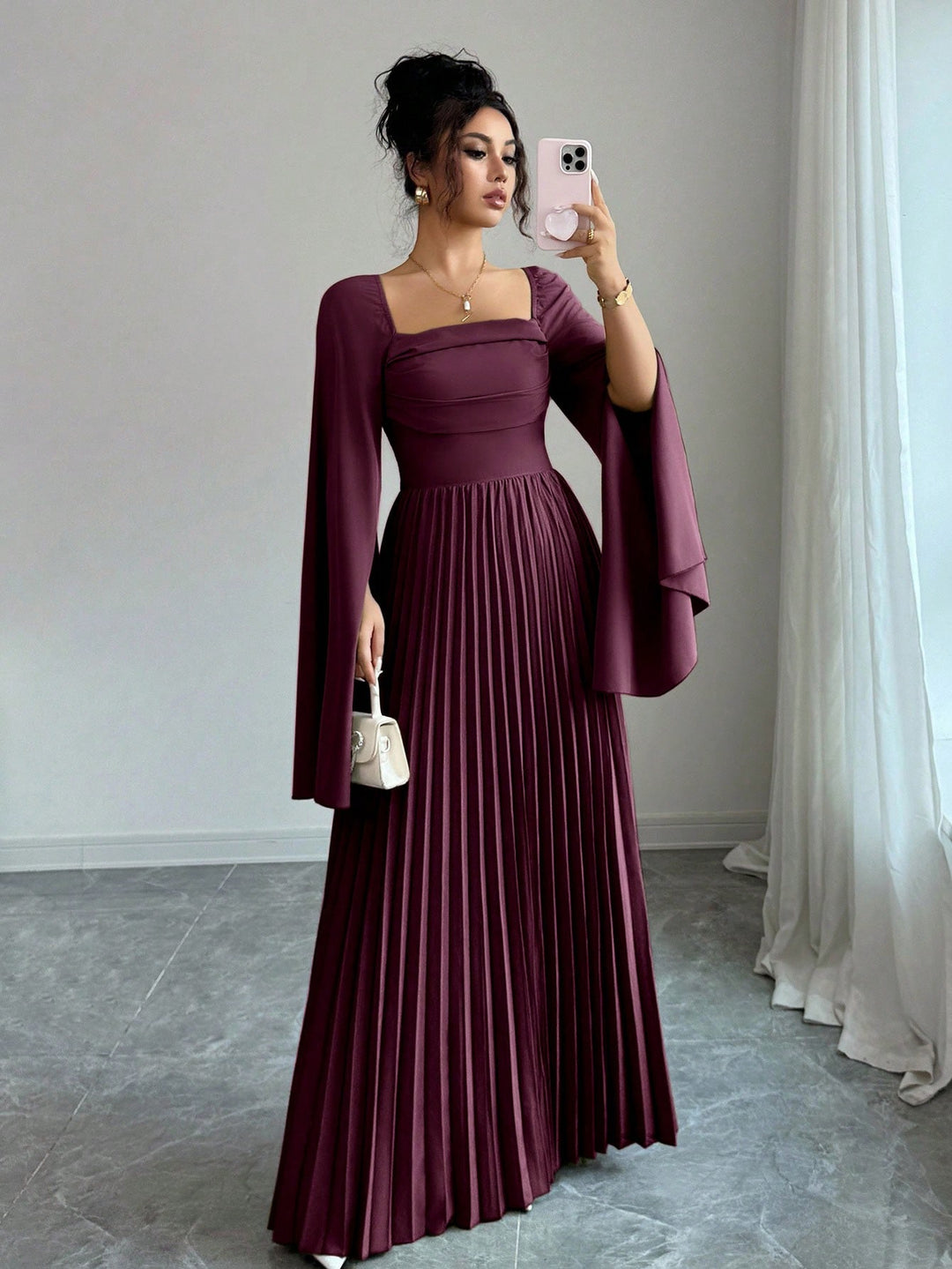 Rochie maxi SHEIN, vișiniu