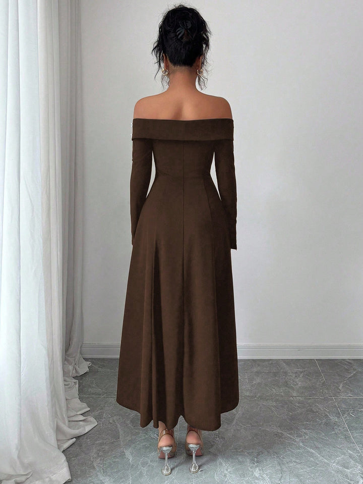 Rochie maxi SHEIN, maro