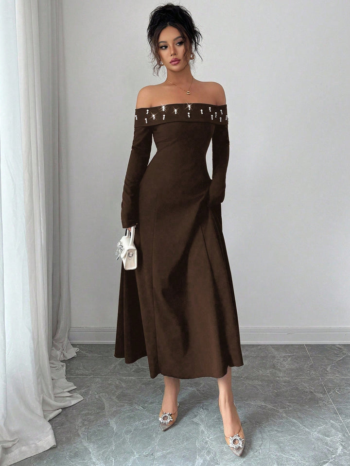 Rochie maxi SHEIN, maro