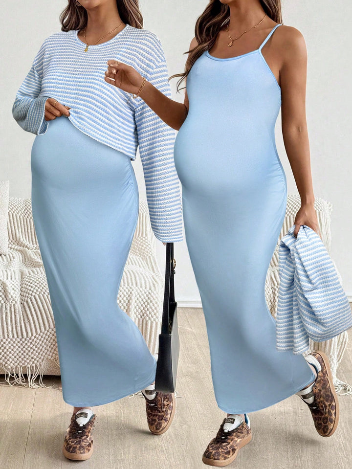 Set rochie și cardigan SHEIN, albastru