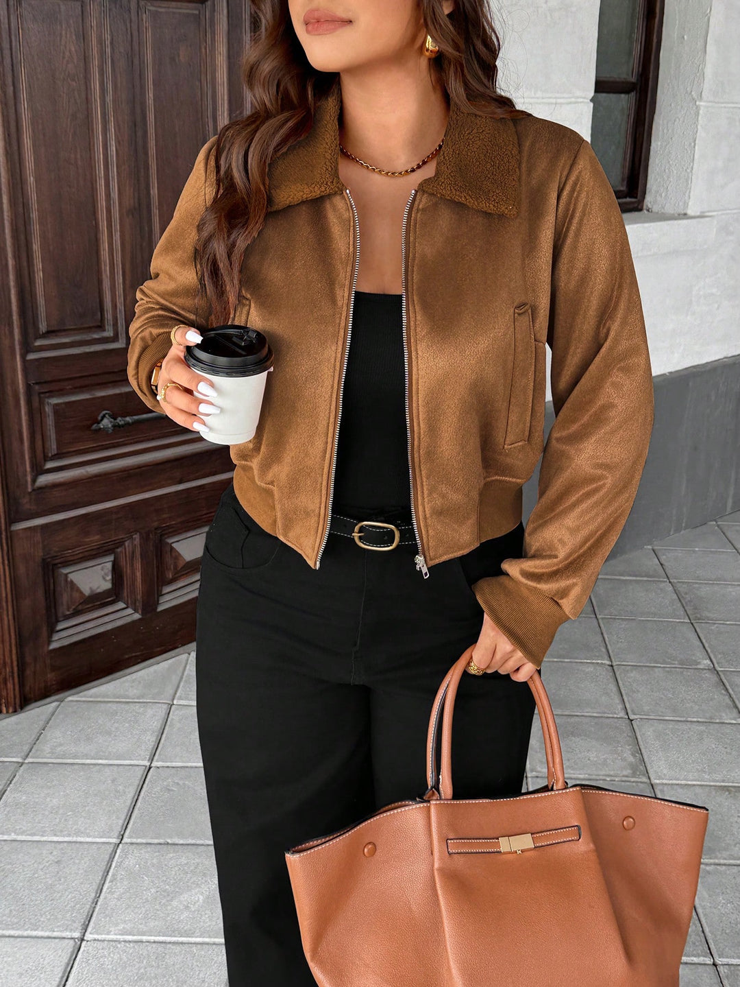 SHEIN Jacket, brown