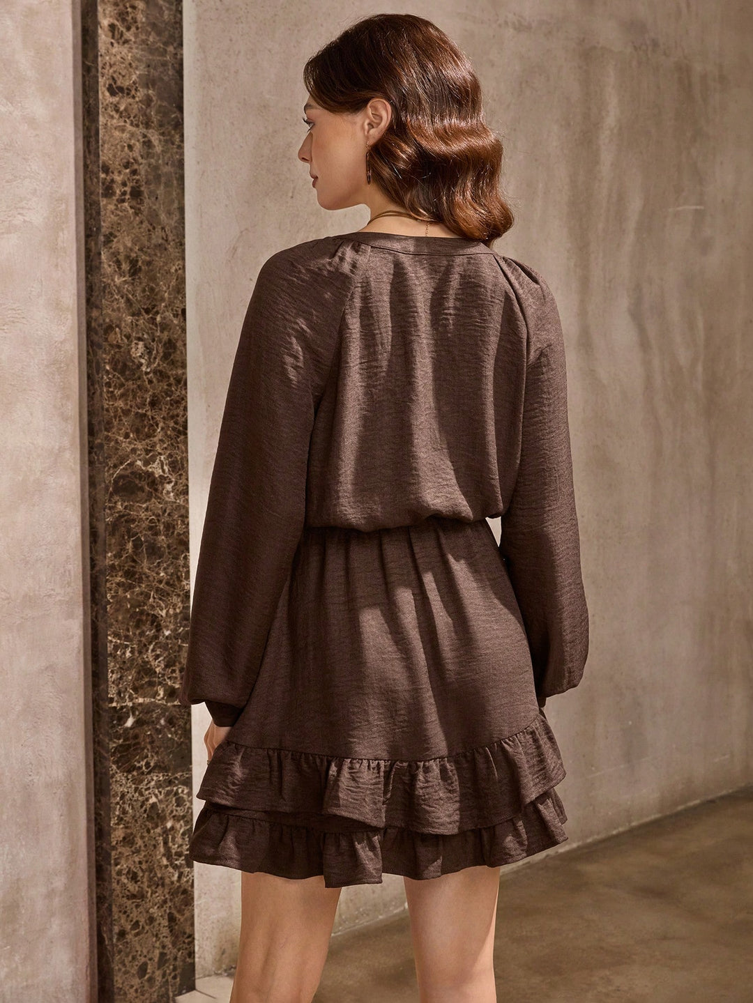 SHEIN mini ruha, barna