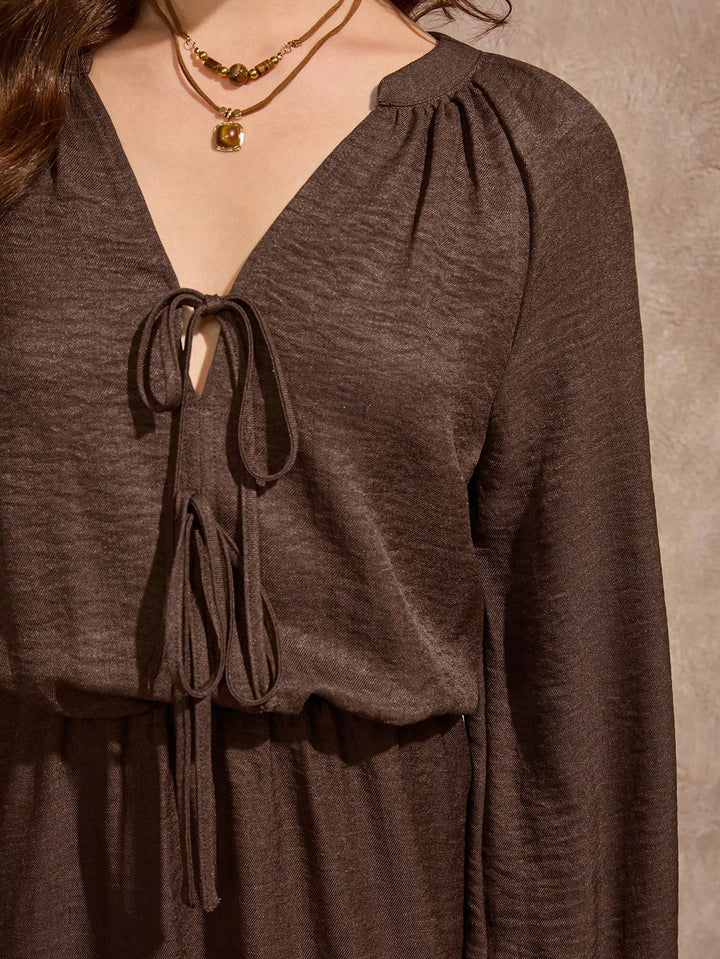 SHEIN mini ruha, barna