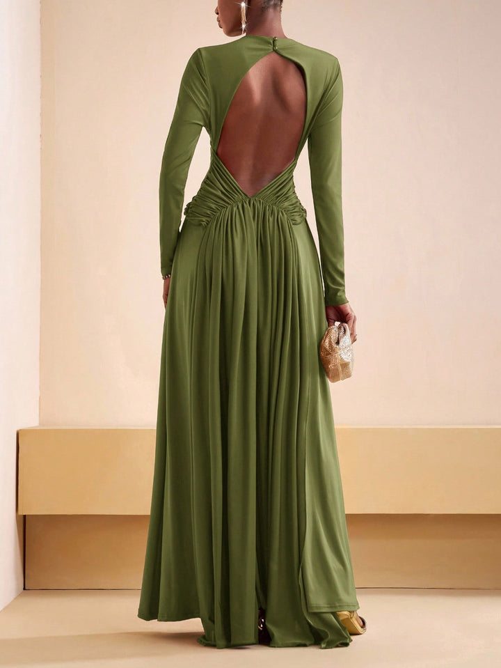 Rochie maxi SHEIN, kaki