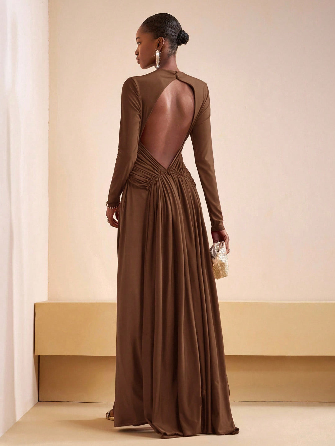 Rochie maxi SHEIN, maro