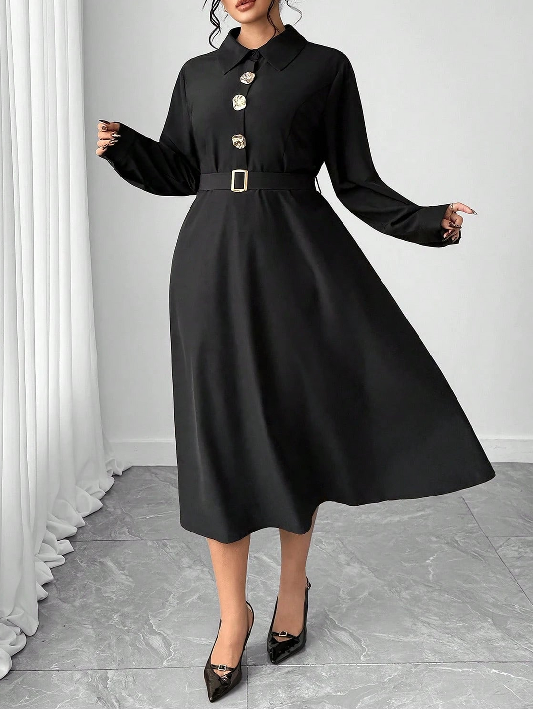 Rochie midi SHEIN, negru