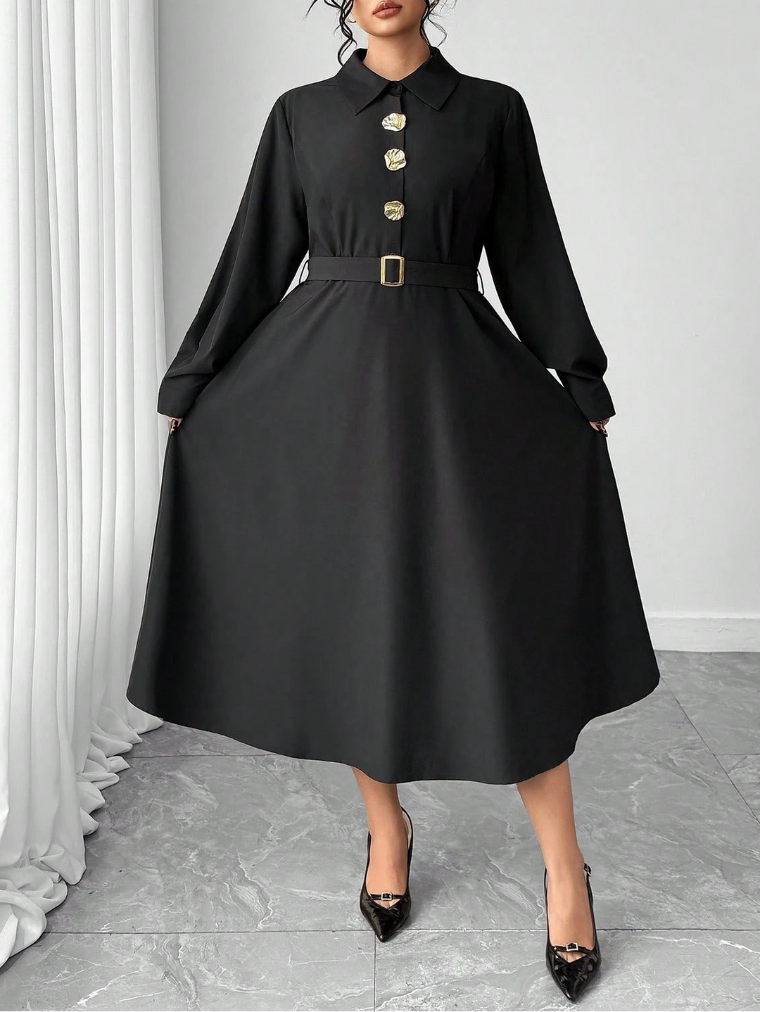 Rochie midi SHEIN, negru