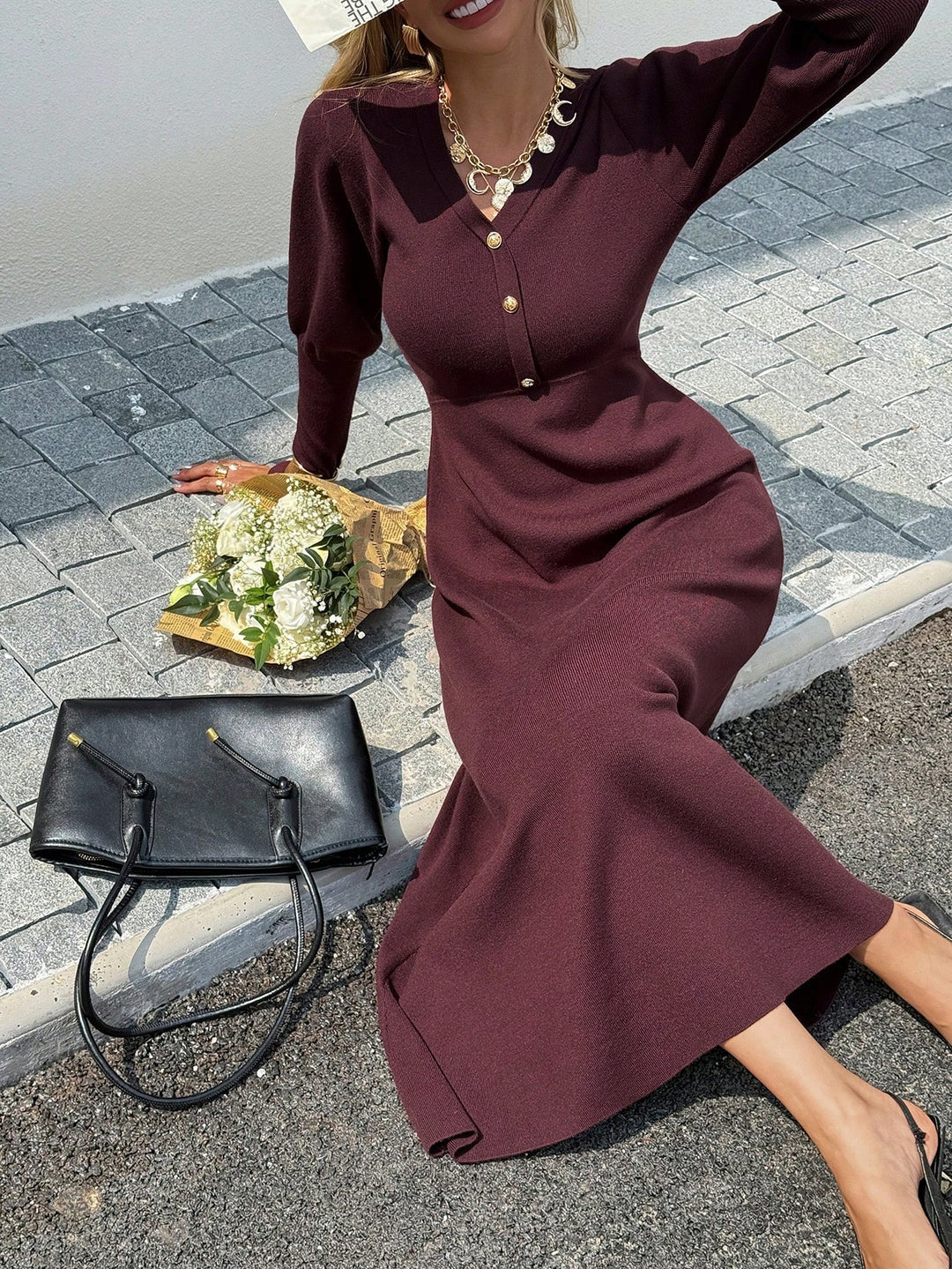 Rochie maxi SHEIN, vișiniu