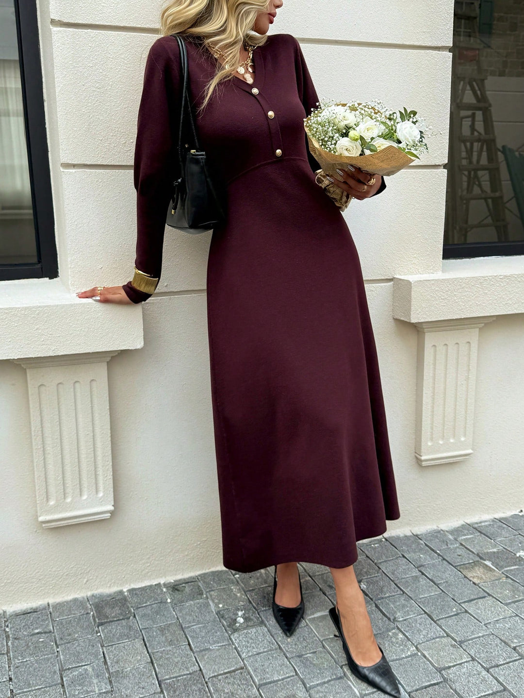 Rochie maxi SHEIN, vișiniu