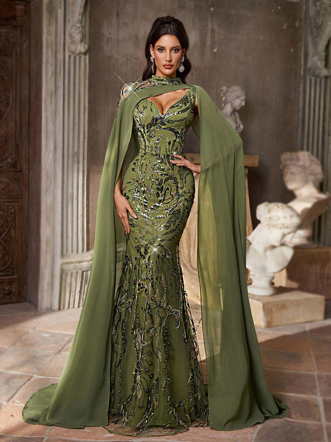 Rochie SHEIN, kaki