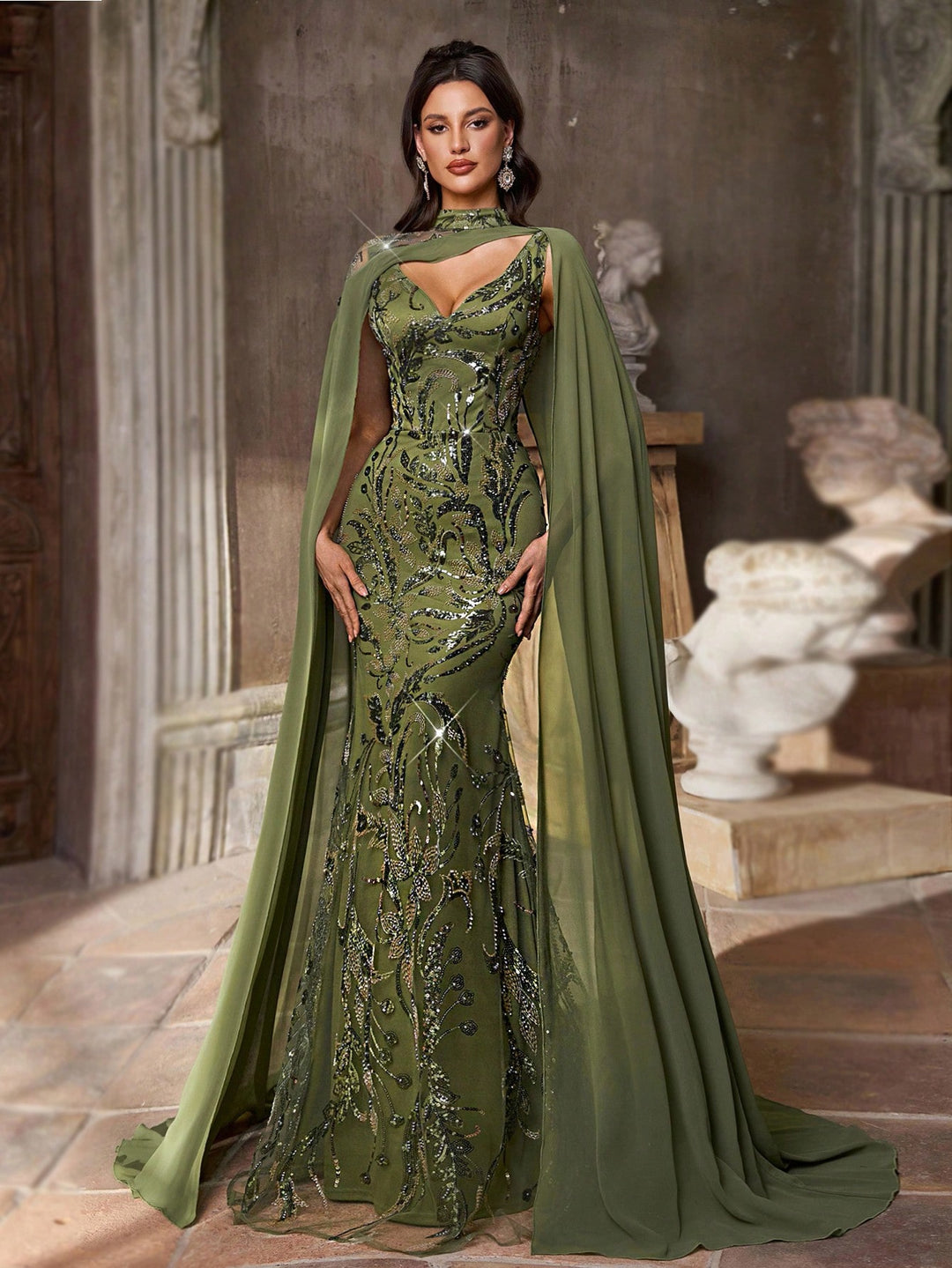 Rochie SHEIN, kaki
